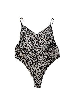Ethika Women's M Pull-On Bodysuit Stripes Black White‎ New
